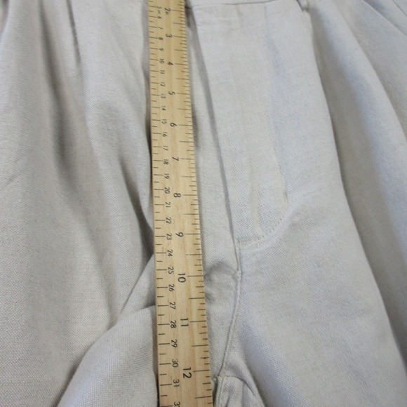 Club Room Pleated Dress Pants Men 33 Beige Linen Trouser Casual Work Office 490 - Picture 13 of 16